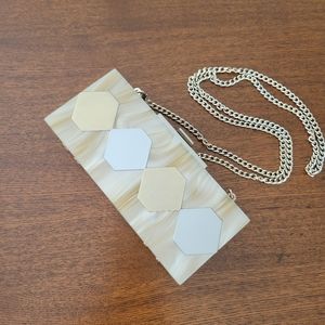 Halston Gold Clutch with Chain